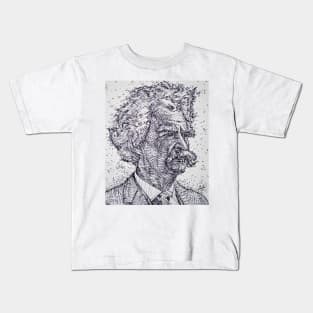 MARK TWAIN ink portrait Kids T-Shirt